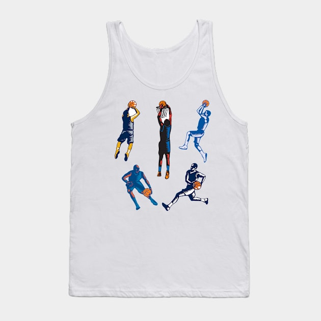 Basketball Woodcut Collection Tank Top by patrimonio